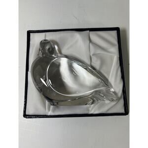 Val St Lambert - Kathleen DeSousa Dove / Bird Crystal Sculpture - Signed
